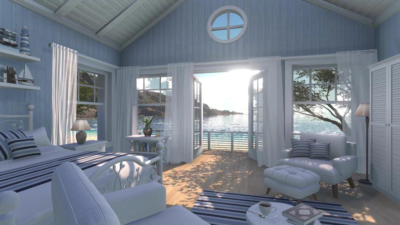 Sea Cottage Bedroom | Daytime Ambience | Ocean, Beach Waves, Seagulls & Nature Sounds