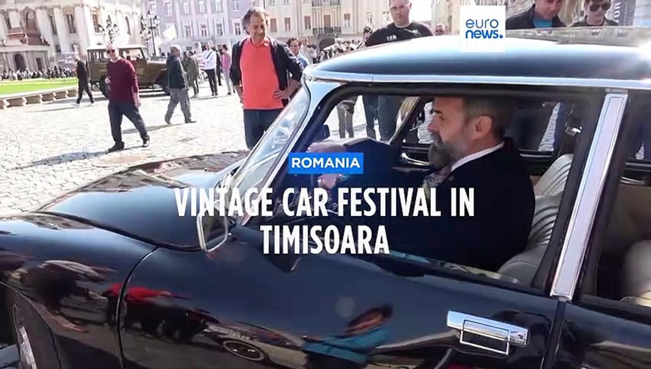 Vintage car enthusiasts show off their retro rides in Romania