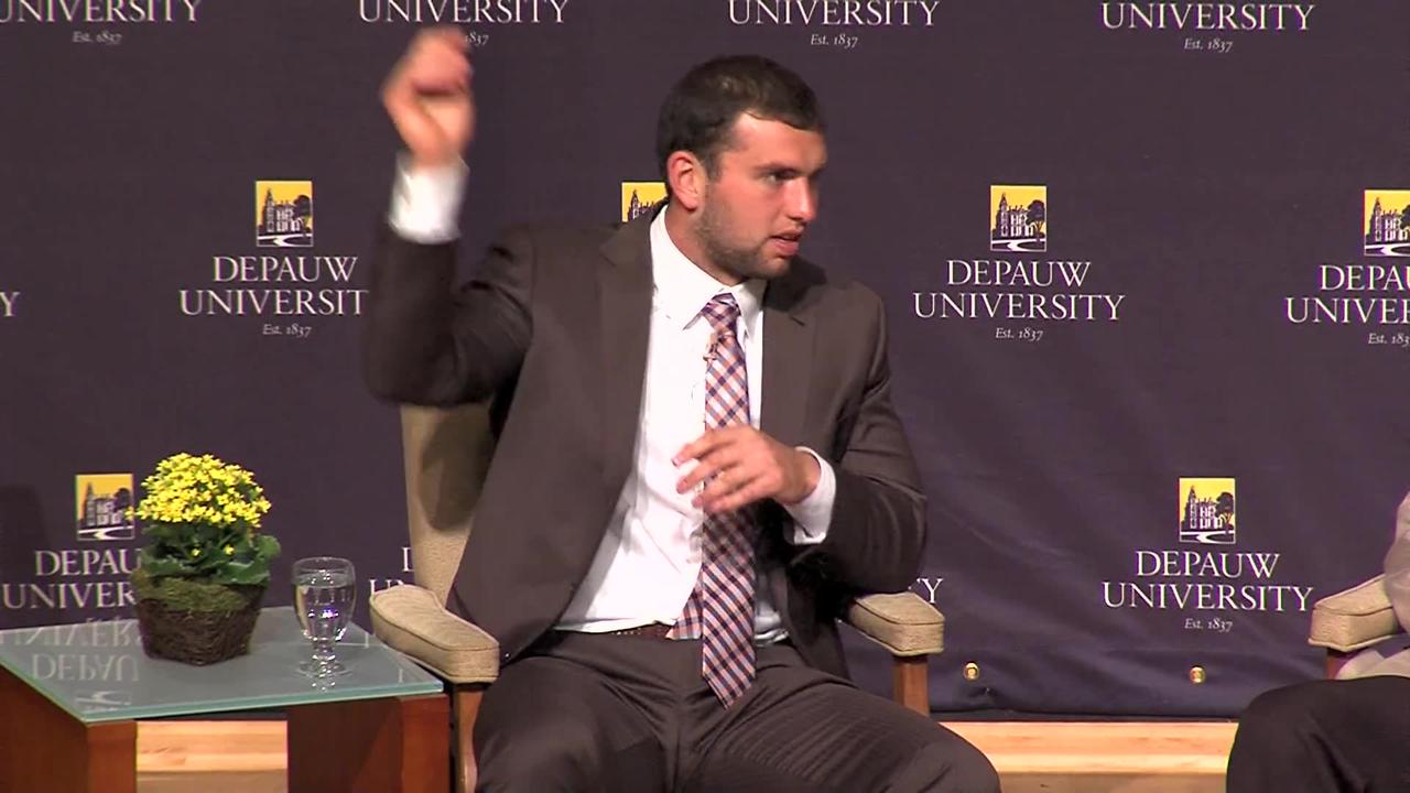 April 24, 2015 - Indianapolis Colts QB Andrew Luck Speaks at DePauw University (Montage)