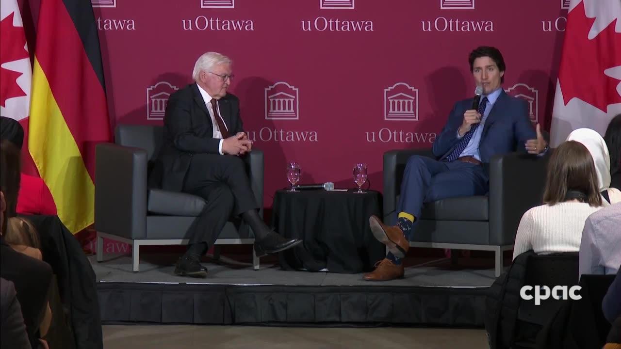 Canada: PM Trudeau and German President Steinmeier speak with students in Ottawa – April 24, 2023