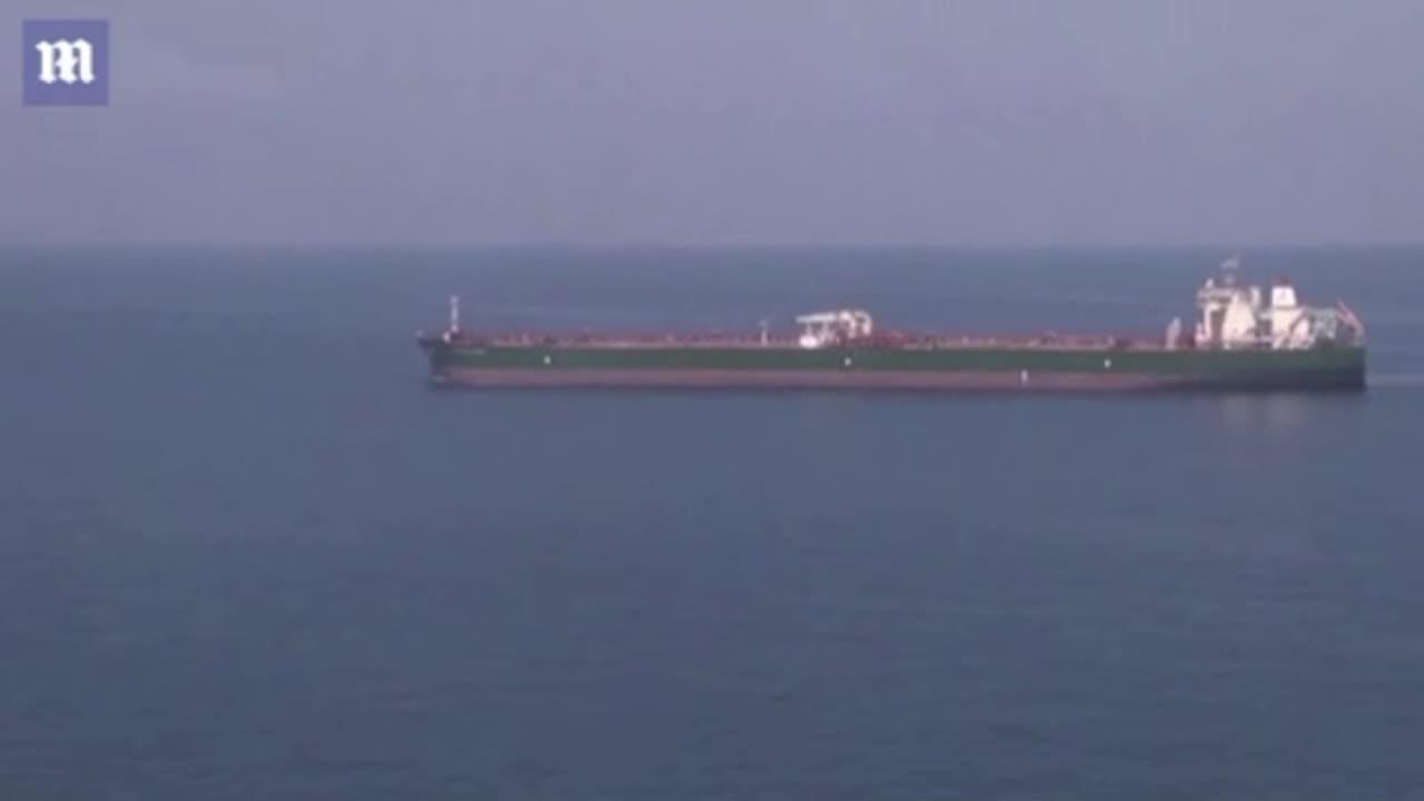 Chilling moment Iranian navy seizes US-bound oil tanker 'Advantage Sweet' in helicopter raid
