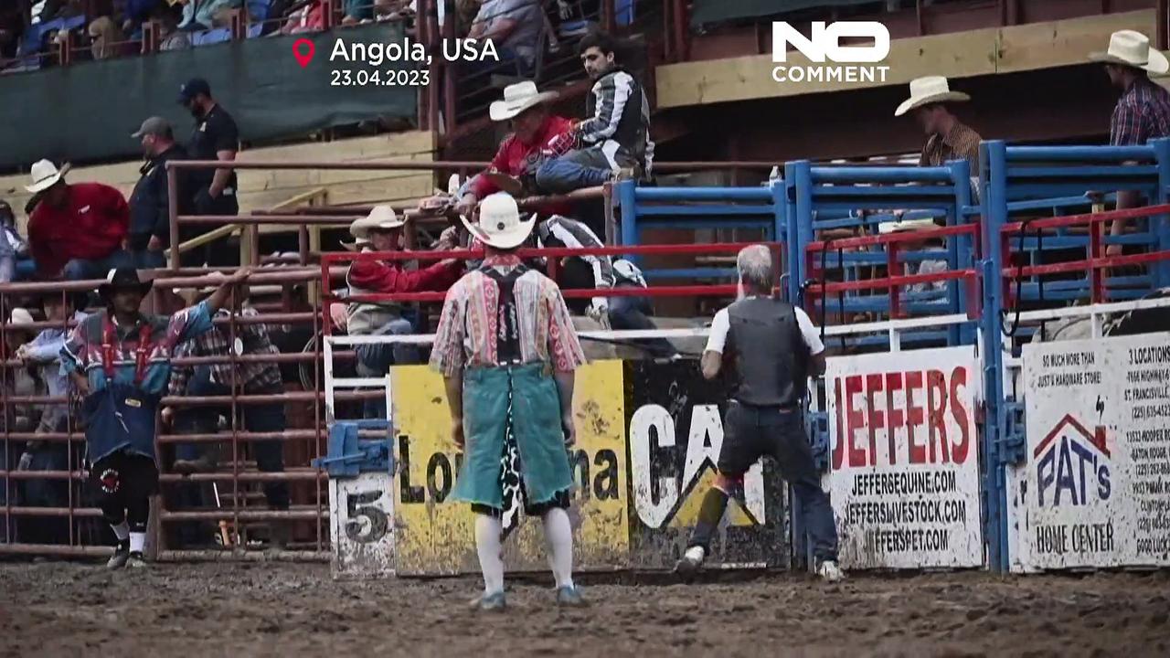 Lifers in the notorious US prison 'Angola' stage annual rodeo