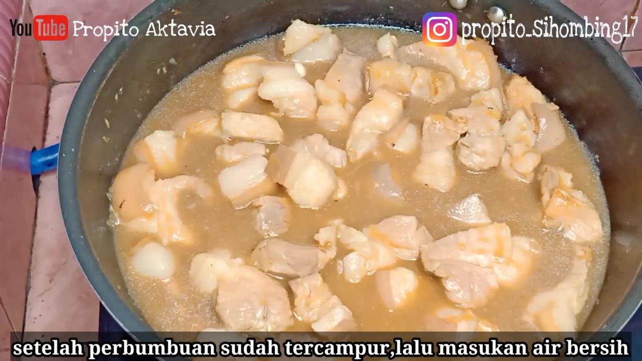 Manadonese authentic food recipe named Babi Kecap/Sweet Soy Sauce Pork