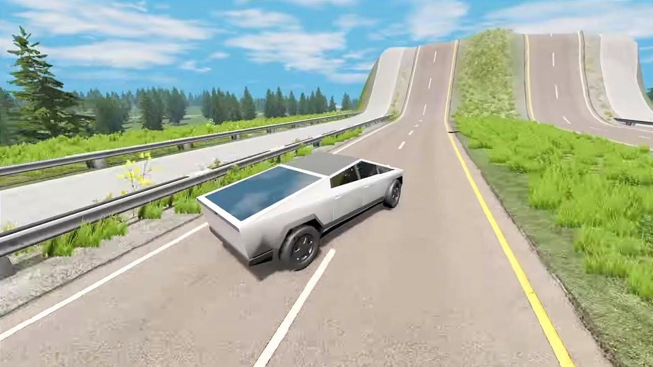 Cars vs Giant Bulge BeamNG.Drive_ One News Page VIDEO