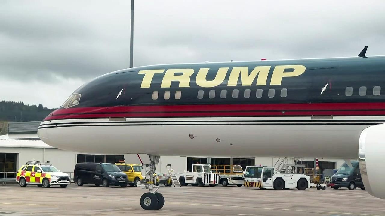 Donald Trump arrives in Scotland for golf course visit