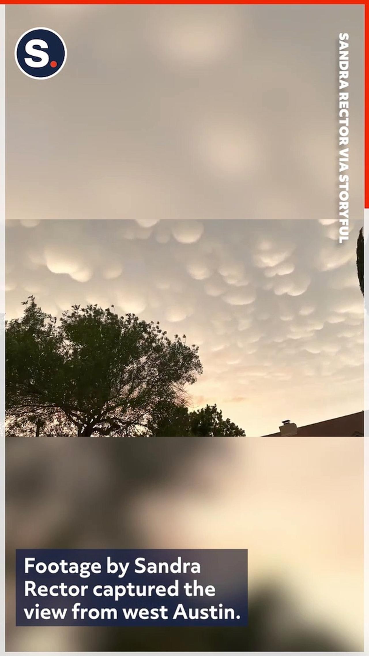 Mammatus Clouds Appear Over Austin