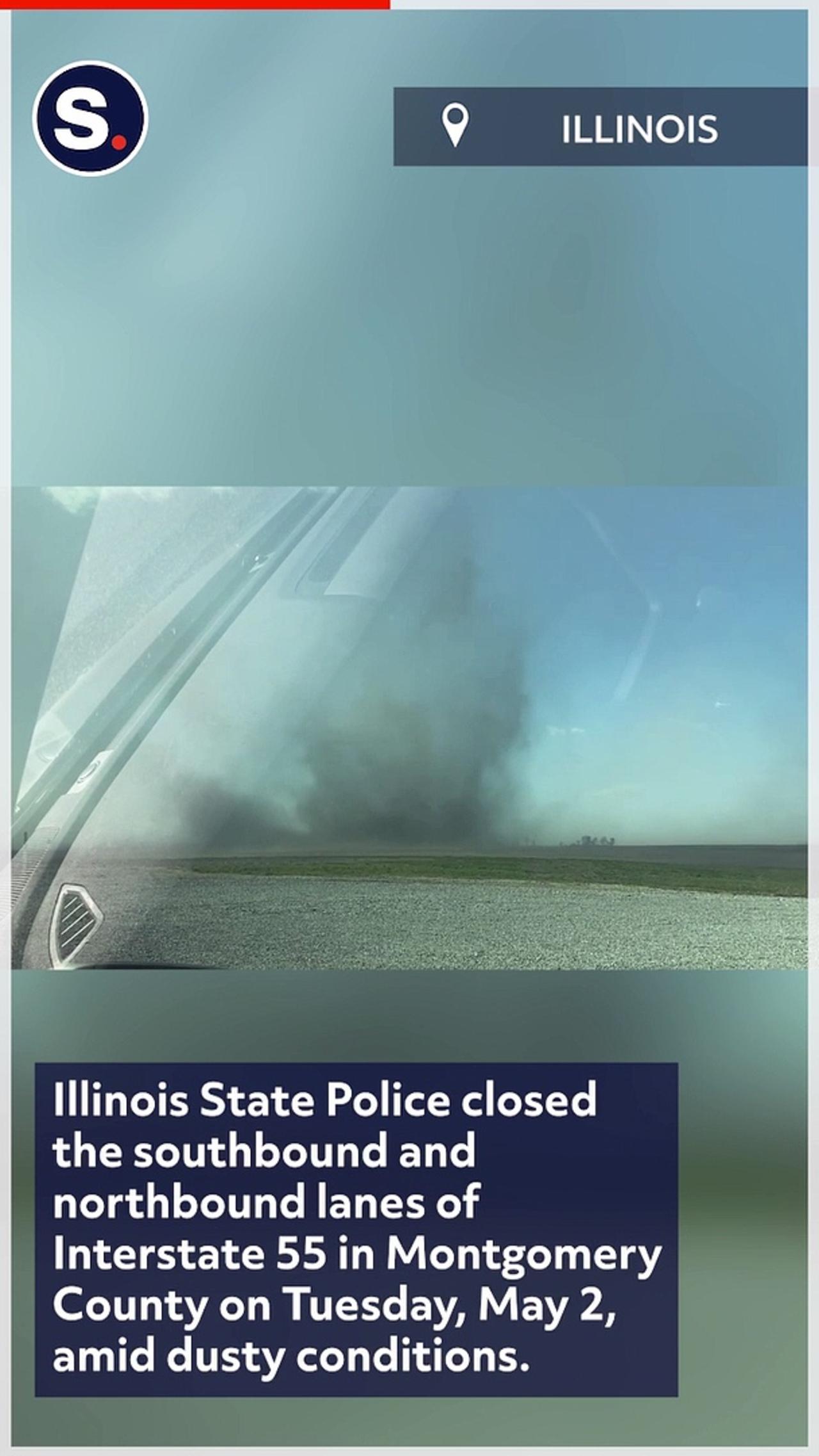 Dust Storm Lowers Visibility on I-55 in South Illinois