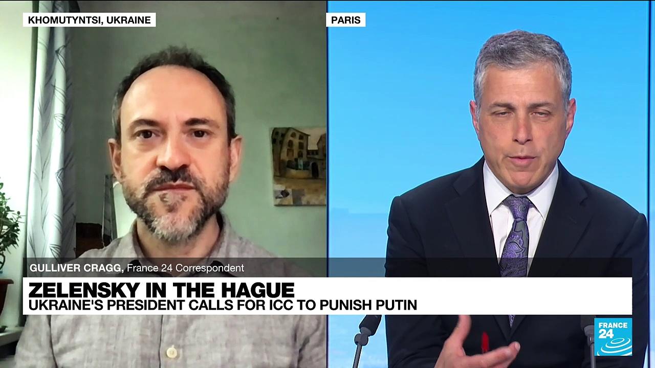 Zelensky in the Hague: Ukraine's President calls for ICC to punish Putin