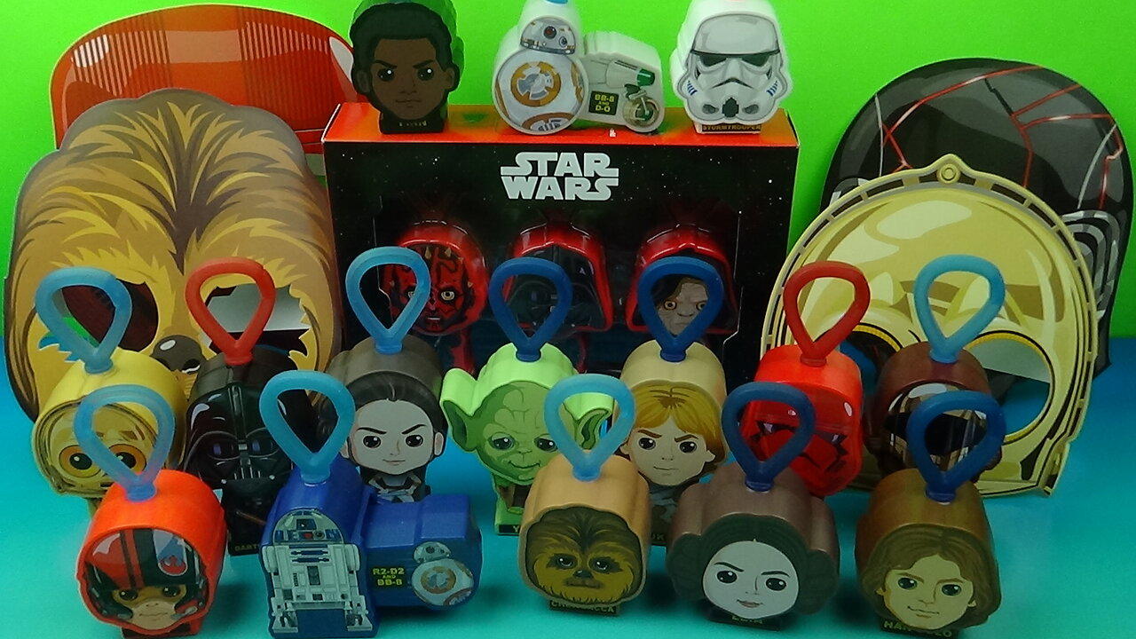 2019 STAR WARS THE RISE OF SKYWALKER SET OF 19 McDONALDS HAPPY MEAL MOVIE TOYS VIDEO REVIEW