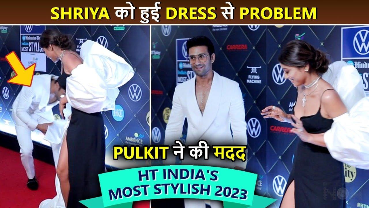 Gentleman Gesture! Pulkit Samrat Helps Shriya Saran With Her Dress | HT Most Stylish 2023