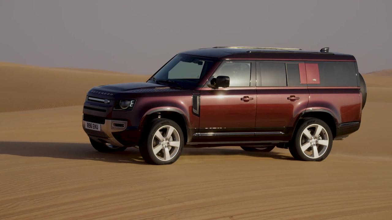 Land Rover Defender 130 in Sedona Red Driving - One News Page VIDEO