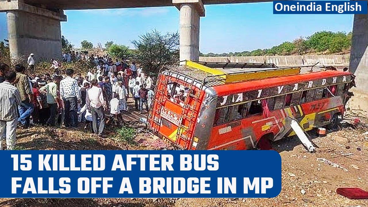 Madhya Pradesh: 15 people lose their lives after bus falls off a bridge in Khargone | Oneindia News