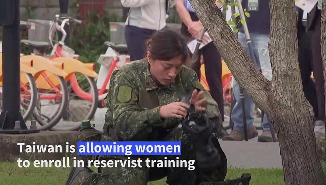 Taiwan begins training female reservist soldiers in face of China threats