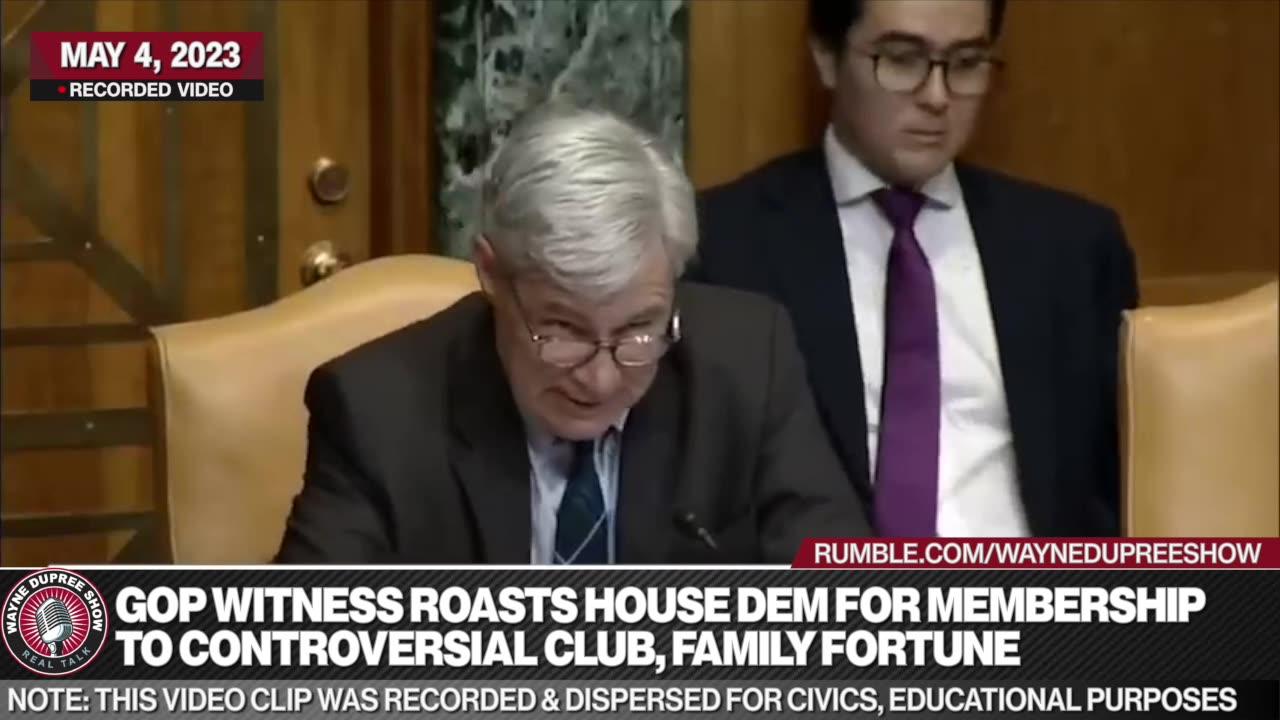 GOP Witness Roasts Sheldon Whitehouse For Membership To Controversial Club, Family Fortune
