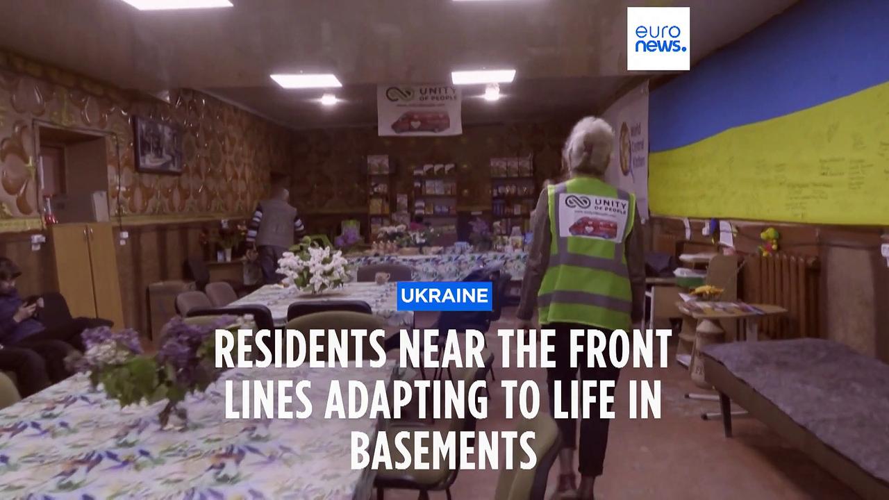 Ukrainians spend their days in basements seeking safety and food