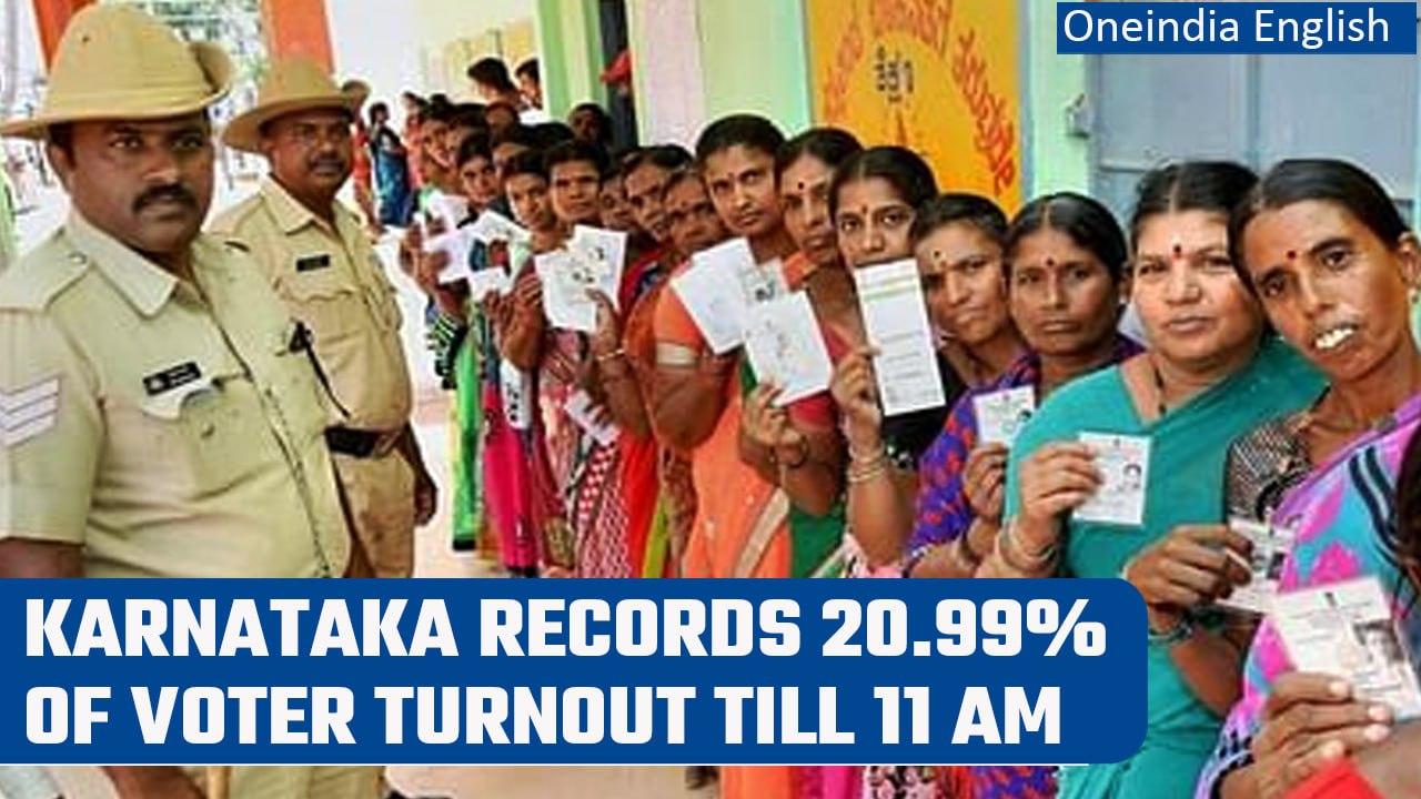 Karnataka Assembly Election: Voter turnout recorded at 20.99% recorded till 11 am | Oneindia News