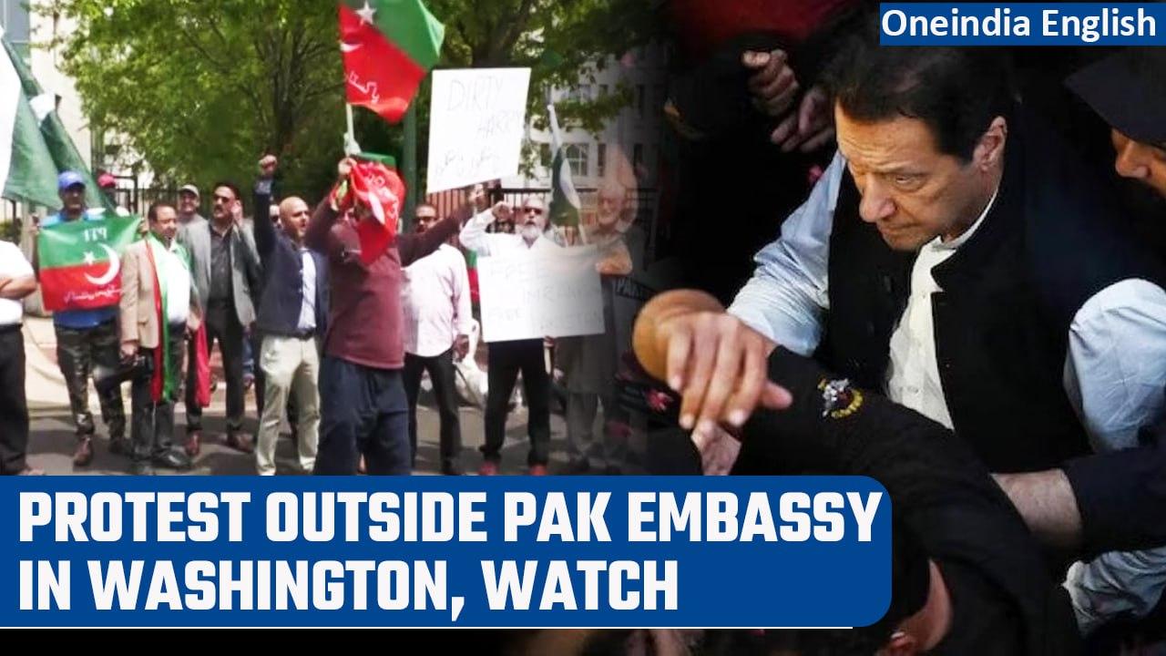 Imran Khan: Protest outside Pak Embassy in Washington over former PM’s arrest | Oneindia News