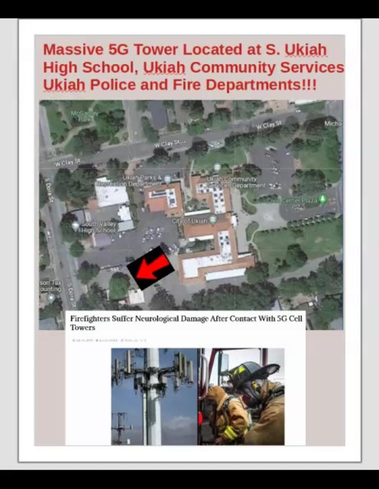 Massive 5G Tower Surrounding High School, Police, Fire and City Departments in Ukiah, CA