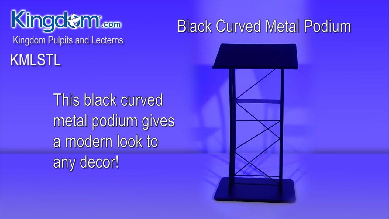 Black Curved Metal Podium, Lectern, Podium - KMLSTL