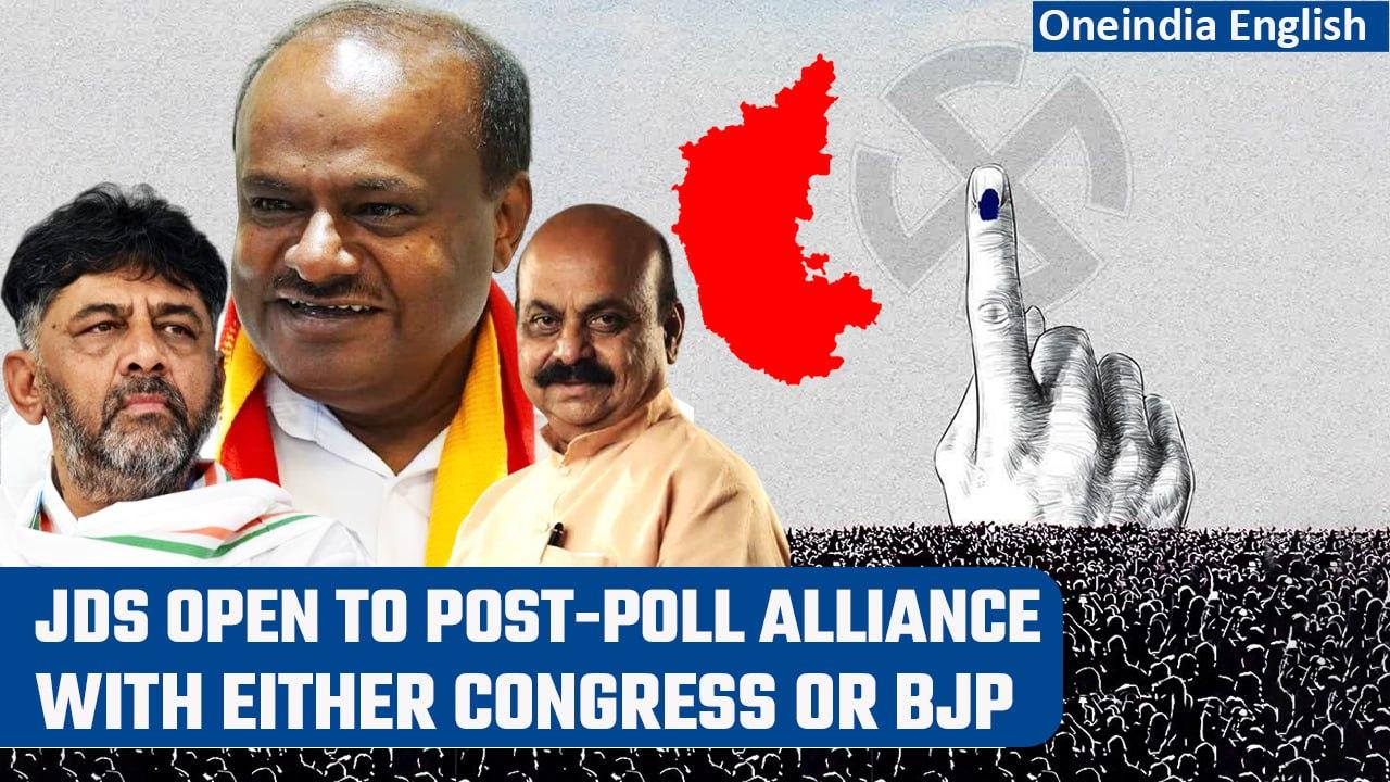 HD Kumaraswamy says JDS is open to post-poll alliance with either Congress or BJP | Oneindia News