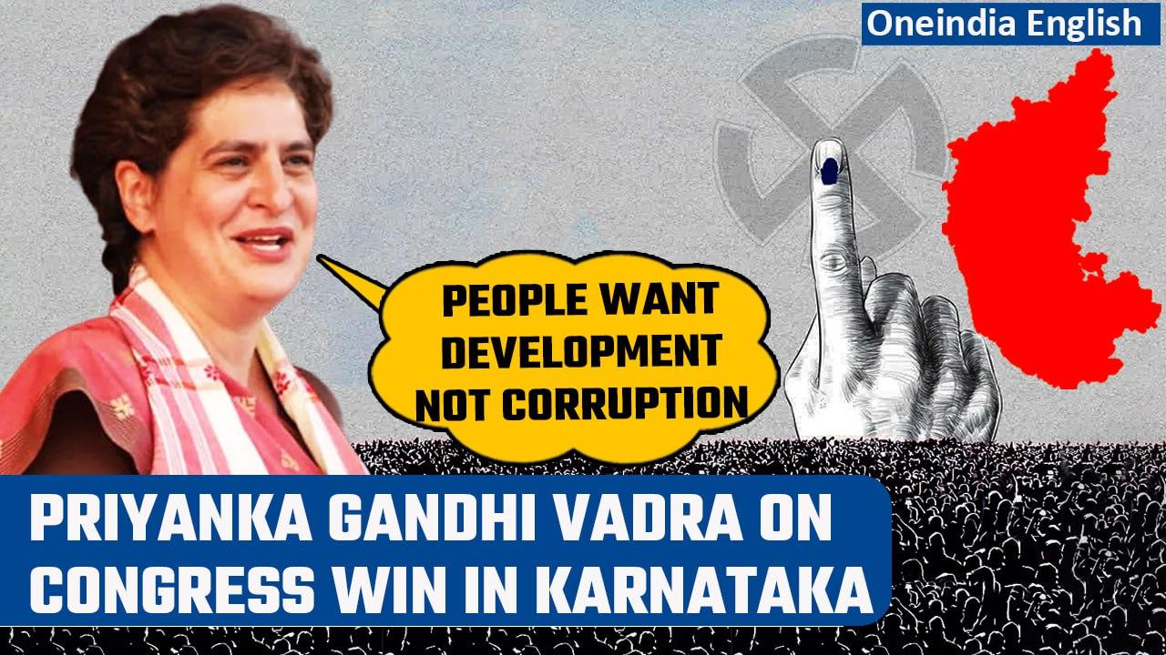 Karnataka election 2023: Priyanka Gandhi Vadra addresses Congress’ sweeping victory | Oneindia News