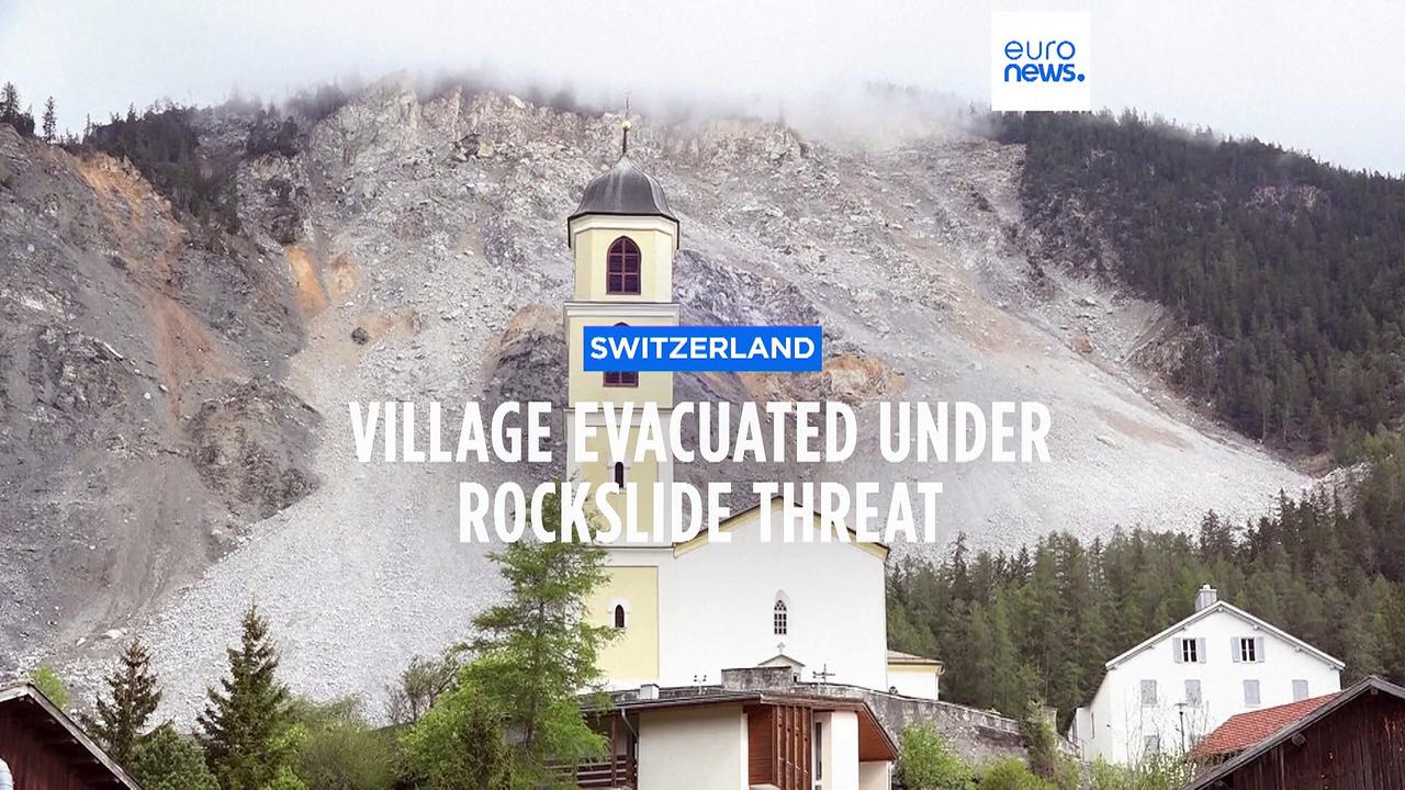 One hundred villagers in Switzerland flee as experts warn rockslide set to roll
