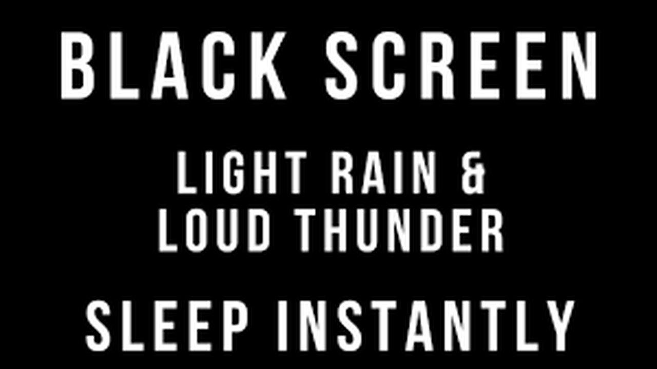 LIGHT RAIN and LOUD THUNDER Sounds for Sleeping - 2 HOUR BLACK SCREEN - Thunderstorm | Sleep | Study