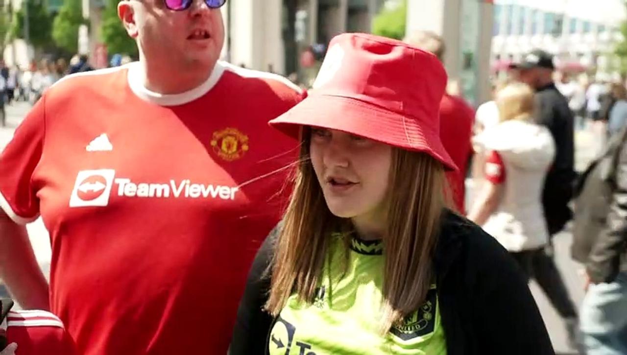 Fans at Wembley Stadium ahead of women’s FA Cup Final