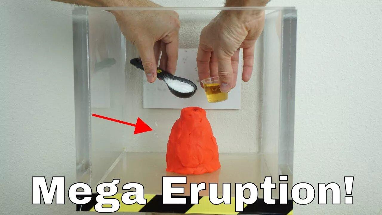 Vinegar Plus Baking Soda Volcano Eruption in a One News Page VIDEO