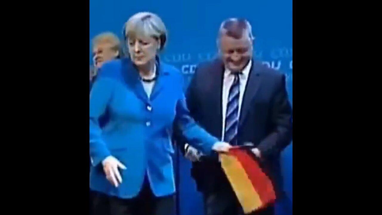 2013: German chancellor Angela Merkel bans German flag on election night party