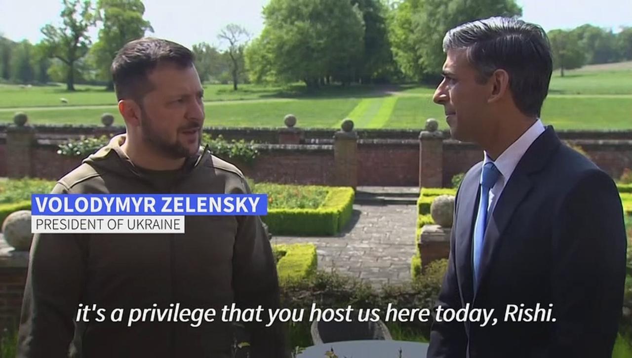 UK Prime Minister Sunak hosts Ukraine's President Zelensky at Chequers