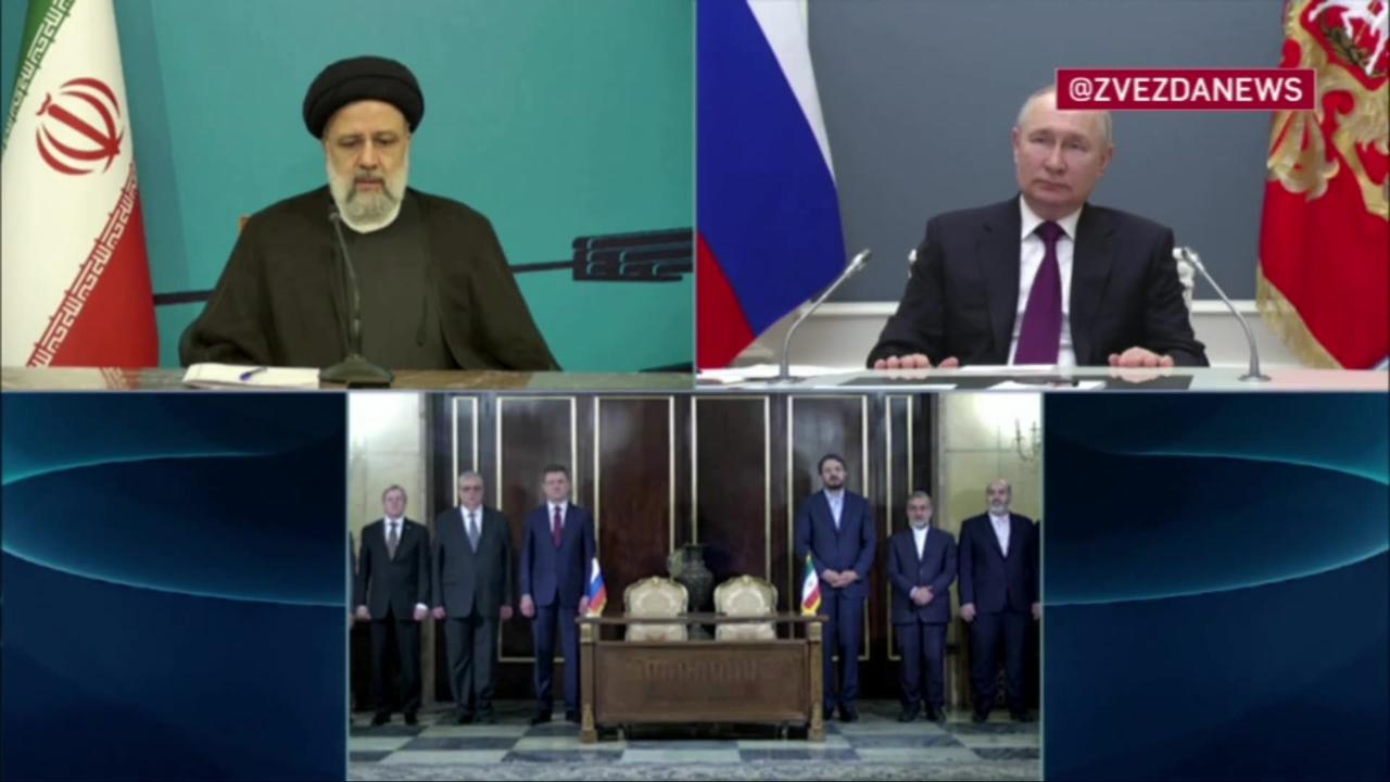 Putin, Raisi and the signing of an agreement on the construction of a new railway
