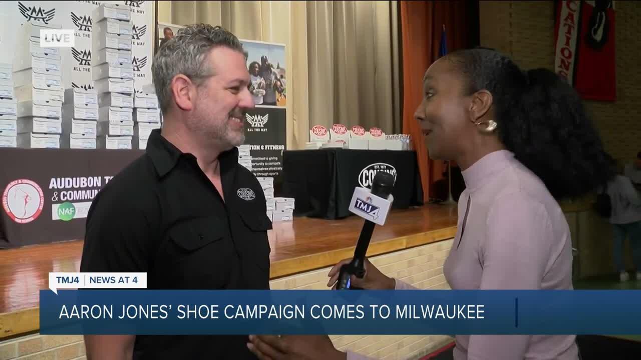 Aaron Jones' shoe campaign comes to MIlwaukee