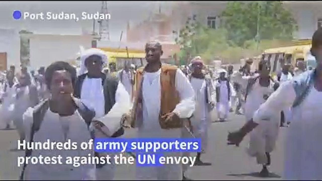 Sudan army supporters protest against UN special representative