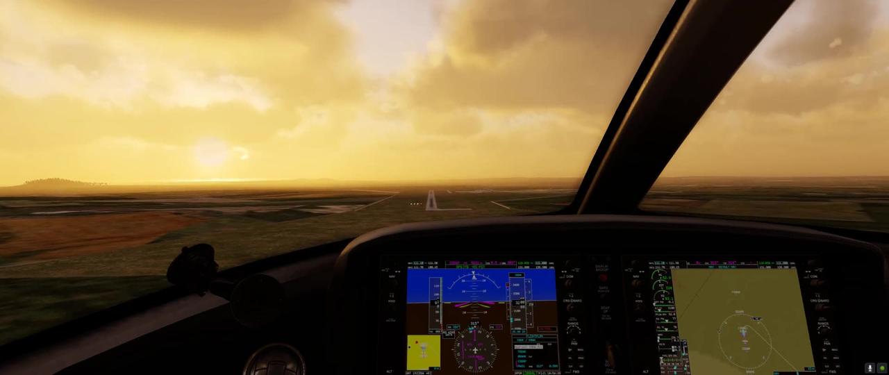 X-Plane 12 Sunset Haze Arrival