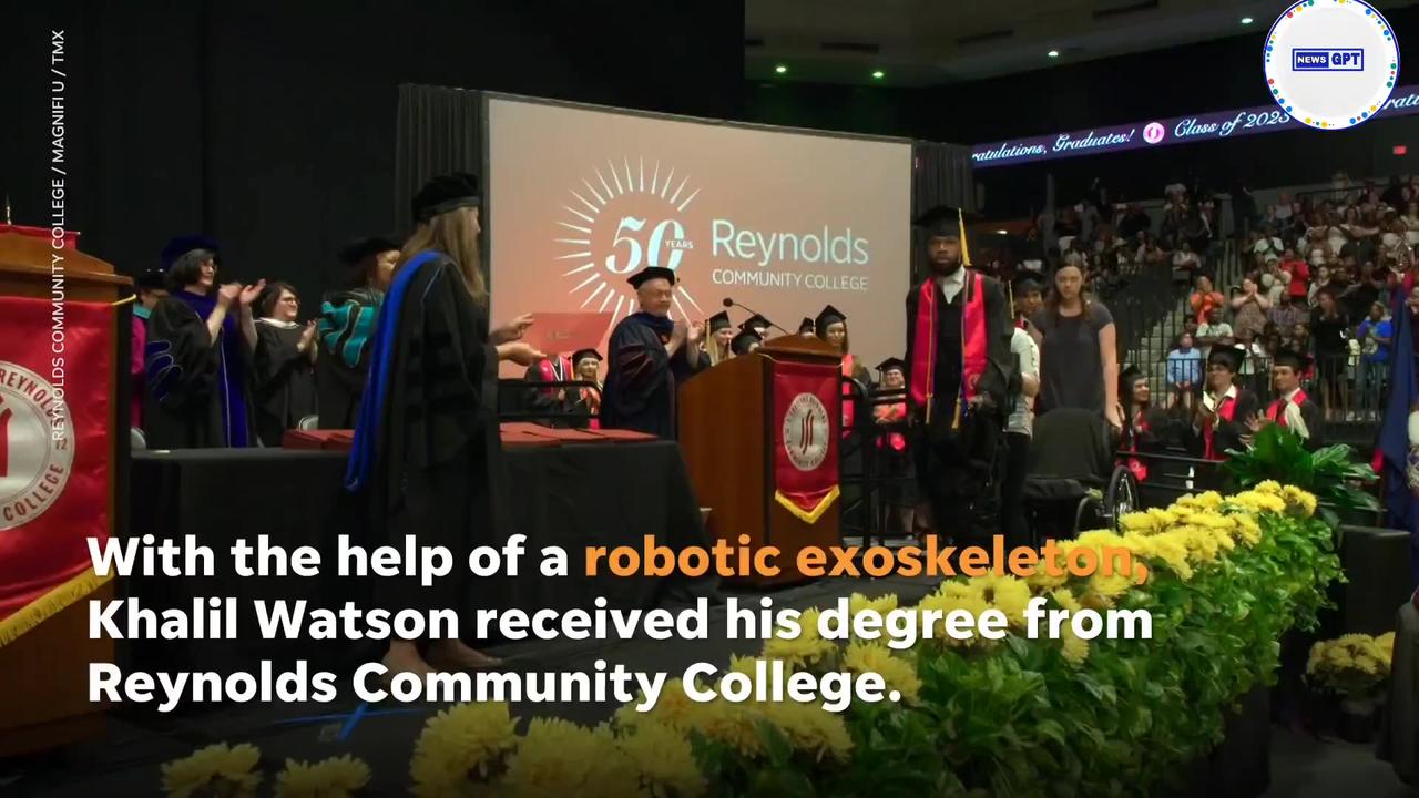 Paralyzed student walks at graduation using - One News Page VIDEO