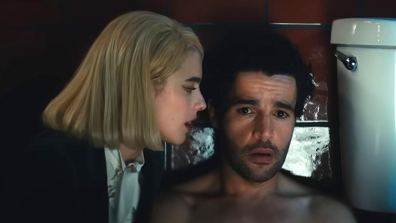 Margaret Qualley's Dominatrix Overpowers Christopher Abbott in This Exclusive 'Sanctuary' Clip