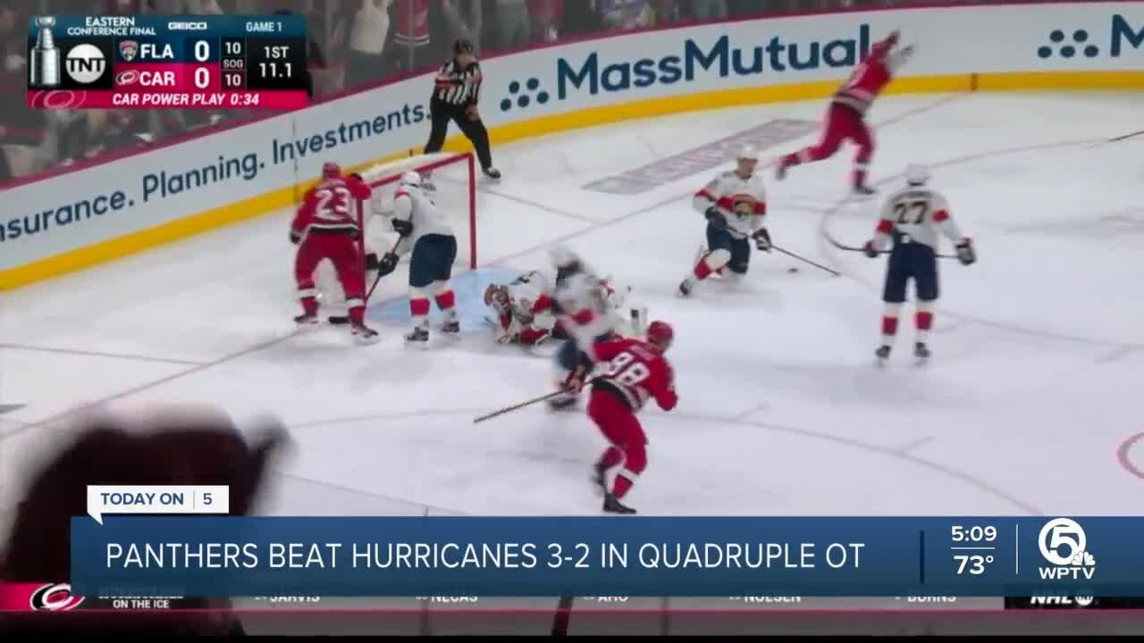Panthers outlast Hurricanes in 4th OT in longest game in franchise history
