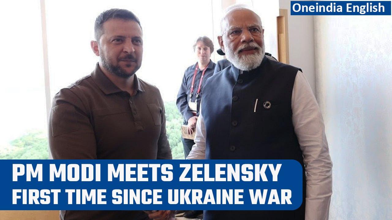PM Modi and Volodymyr Zelensky hold talks on sidelines of G7 summit in Hiroshima | Oneindia News