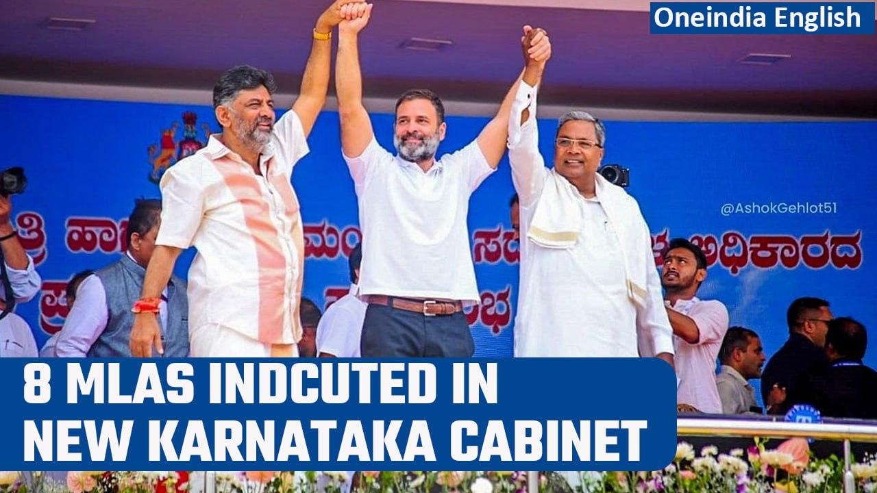Karnataka oath-taking ceremony: 8 MLAs take oath as ministers | Siddaramaiah & DKS | Oneindia News
