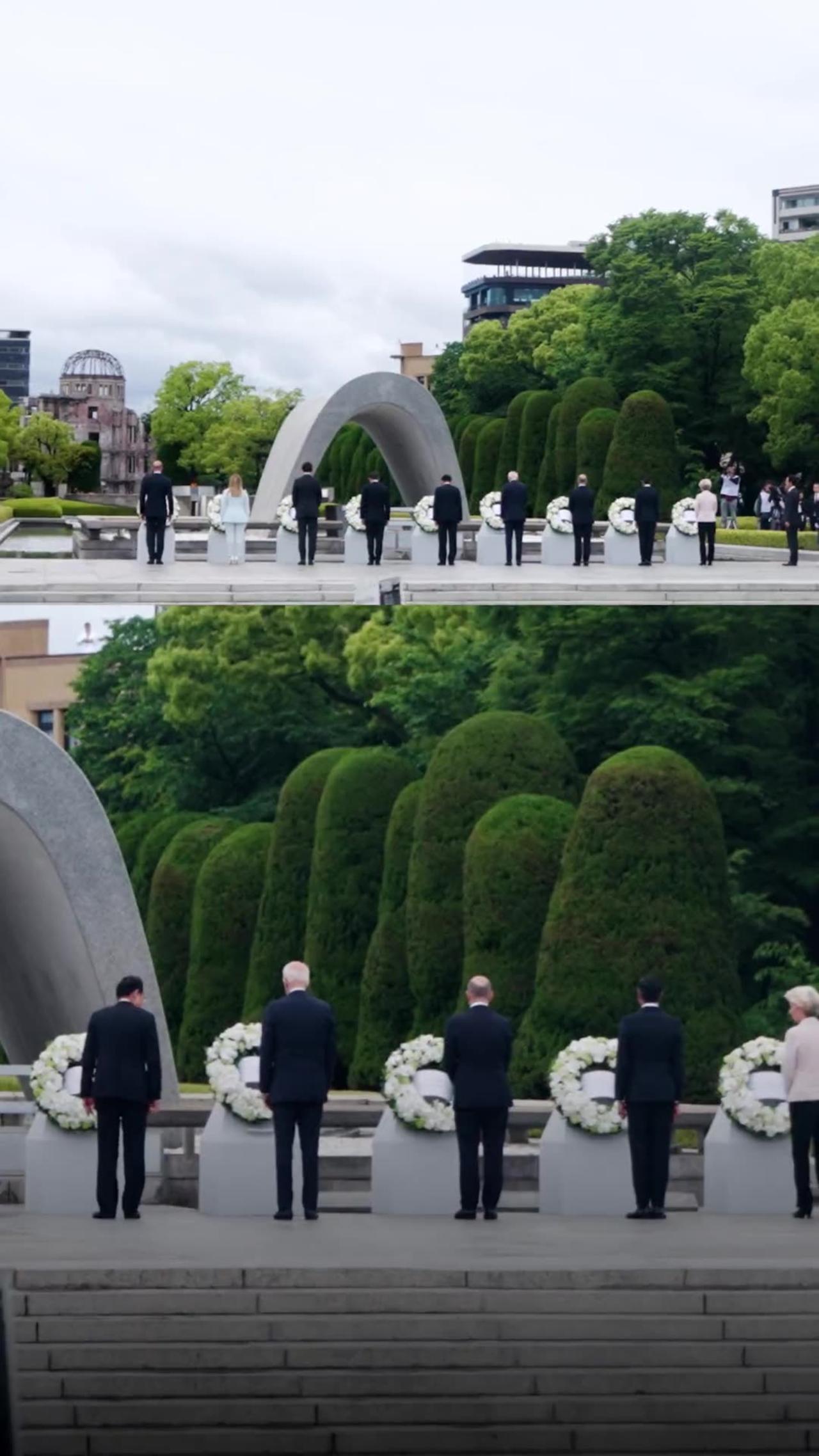 G7 Leaders Pay Respects at Hiroshima's Peace Memorial Park