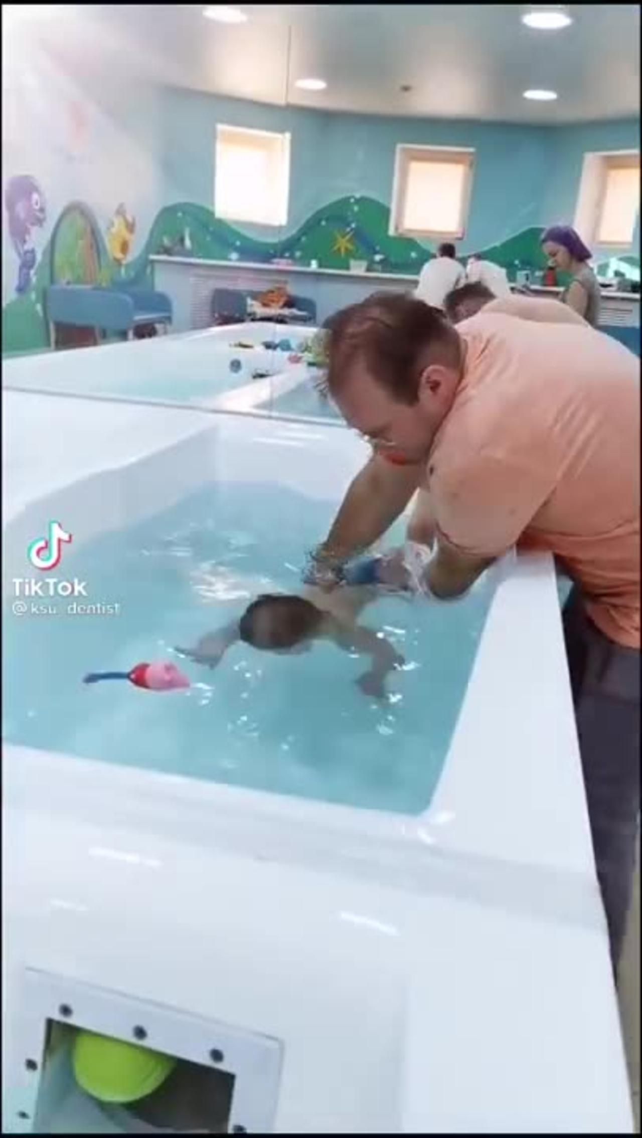 Baby swimming One News Page VIDEO