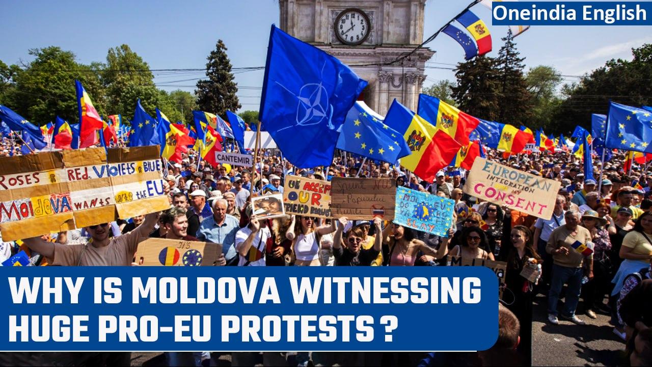 Massive pro-EU protest in Moldova brings tens of thousands to streets |Oneindia News