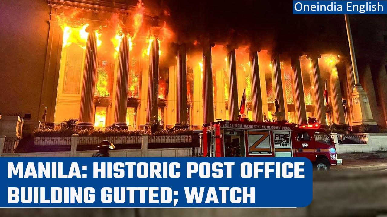 Inferno tears through Manila's iconic 100 years old post office building | Oneindia News