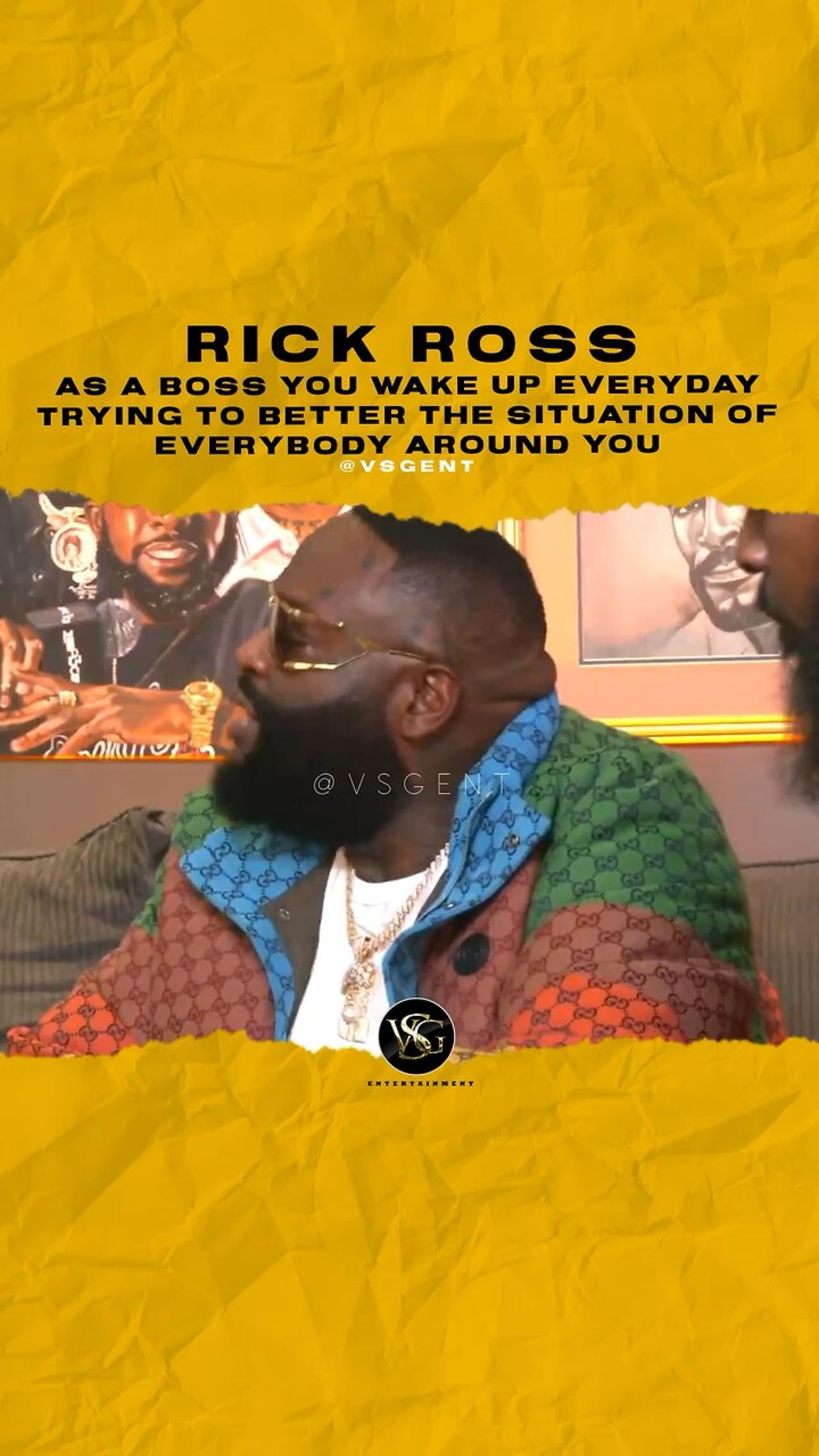 #rickross A boss u wake 🆙 everyday 2 better the situation of everybody around u.🎥 @85southshow