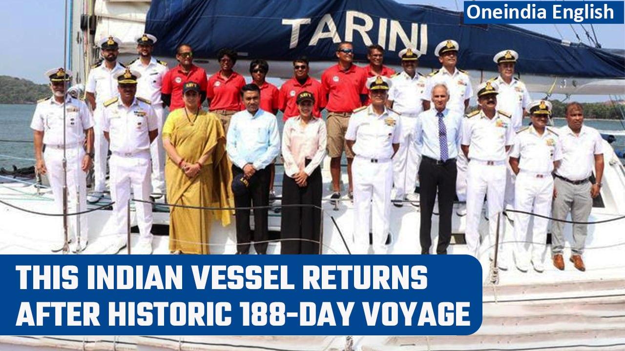 INSV Tarini returns to Goa after historic 188-day voyage; received by Goa CM | Oneindia News
