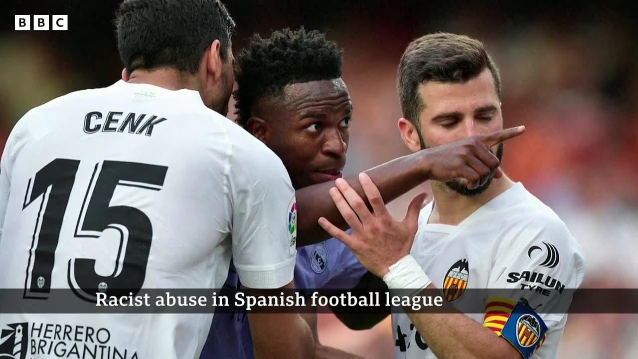 Vinicius Jr: La Liga club Valencia fined after racist abuse of Real Madrid forward - BBC News