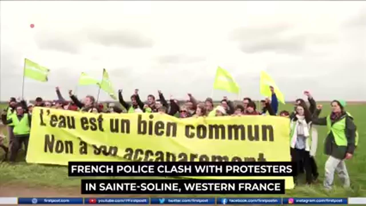 FRENCH POLICE CLASH WITH PROTESTOR OVER WATER RESERVOIRES IN WESTERN FRANCE
