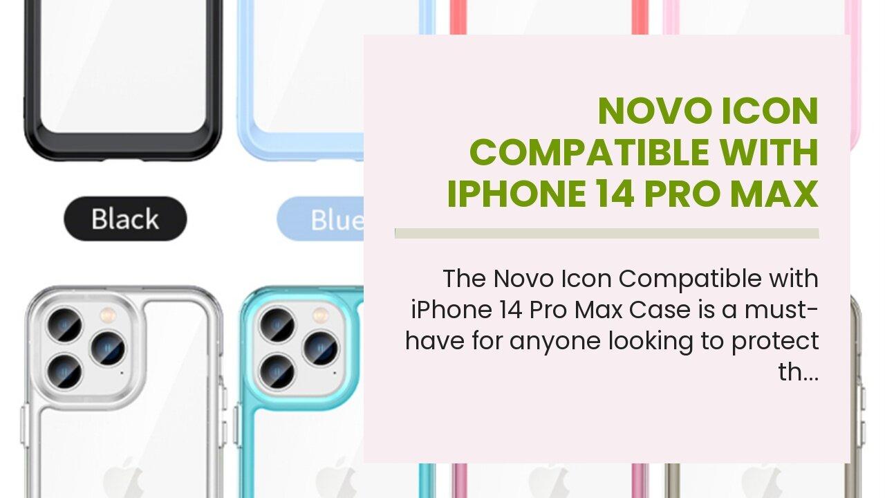 Novo Icon Compatible with iPhone 14 Pro Max Case Clear, Transparent Shockproof Protective Soft...