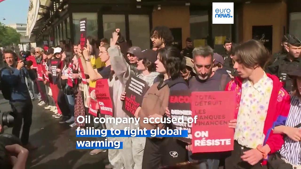 Climate protesters face tear gas at oil major TotalEnergies shareholder meeting in Paris
